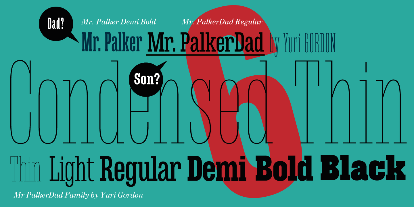 Ejemplo de fuente Mr Palker Dad Condensed DemiBold