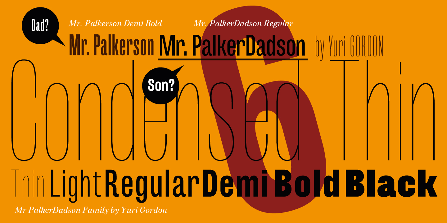 Ejemplo de fuente Mr Palker Dadson Condensed DemiBold