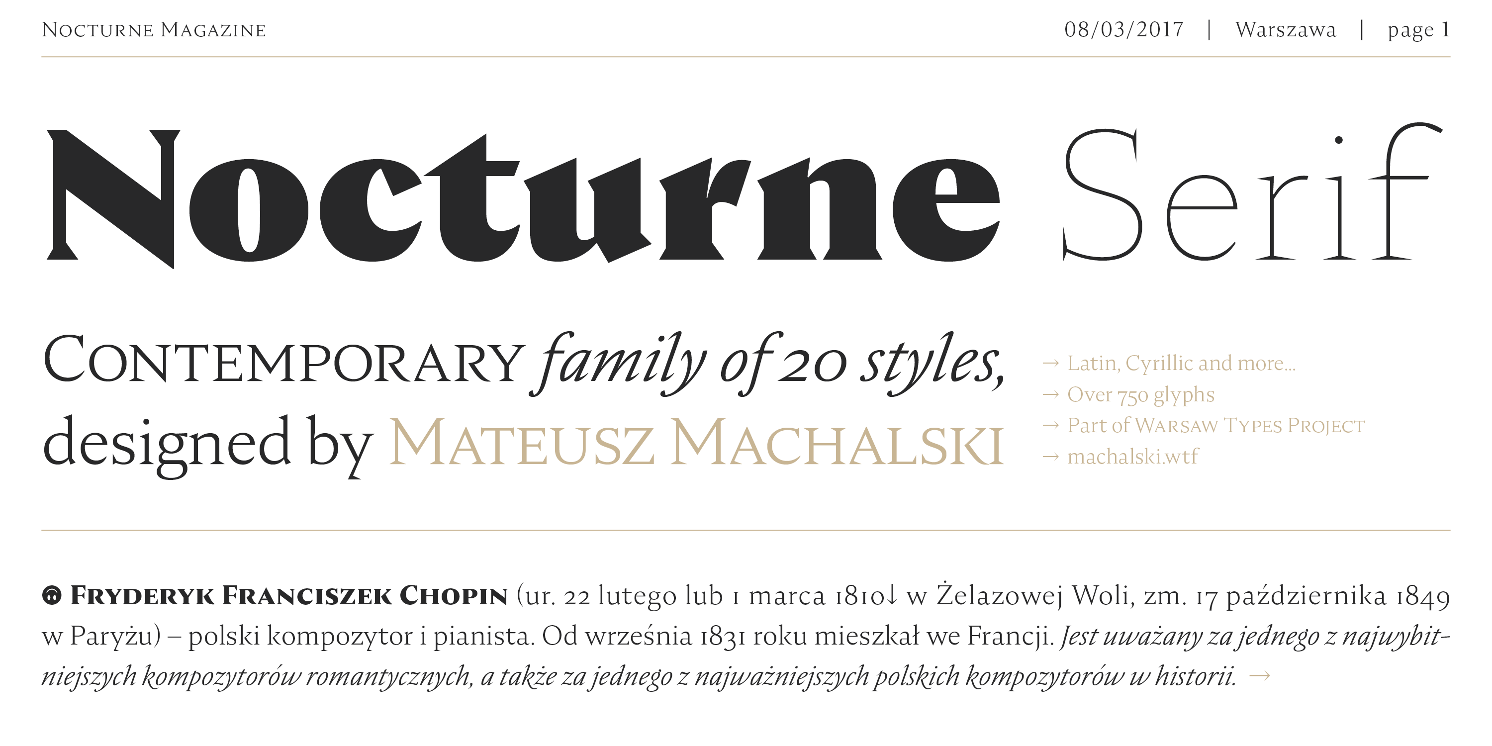 Ejemplo de fuente Nocturne Serif SemiBold Italic