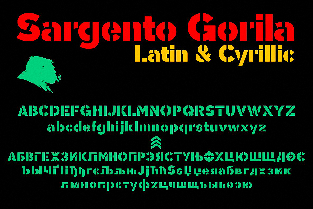 Ejemplo de fuente Sargento Gorila Italic