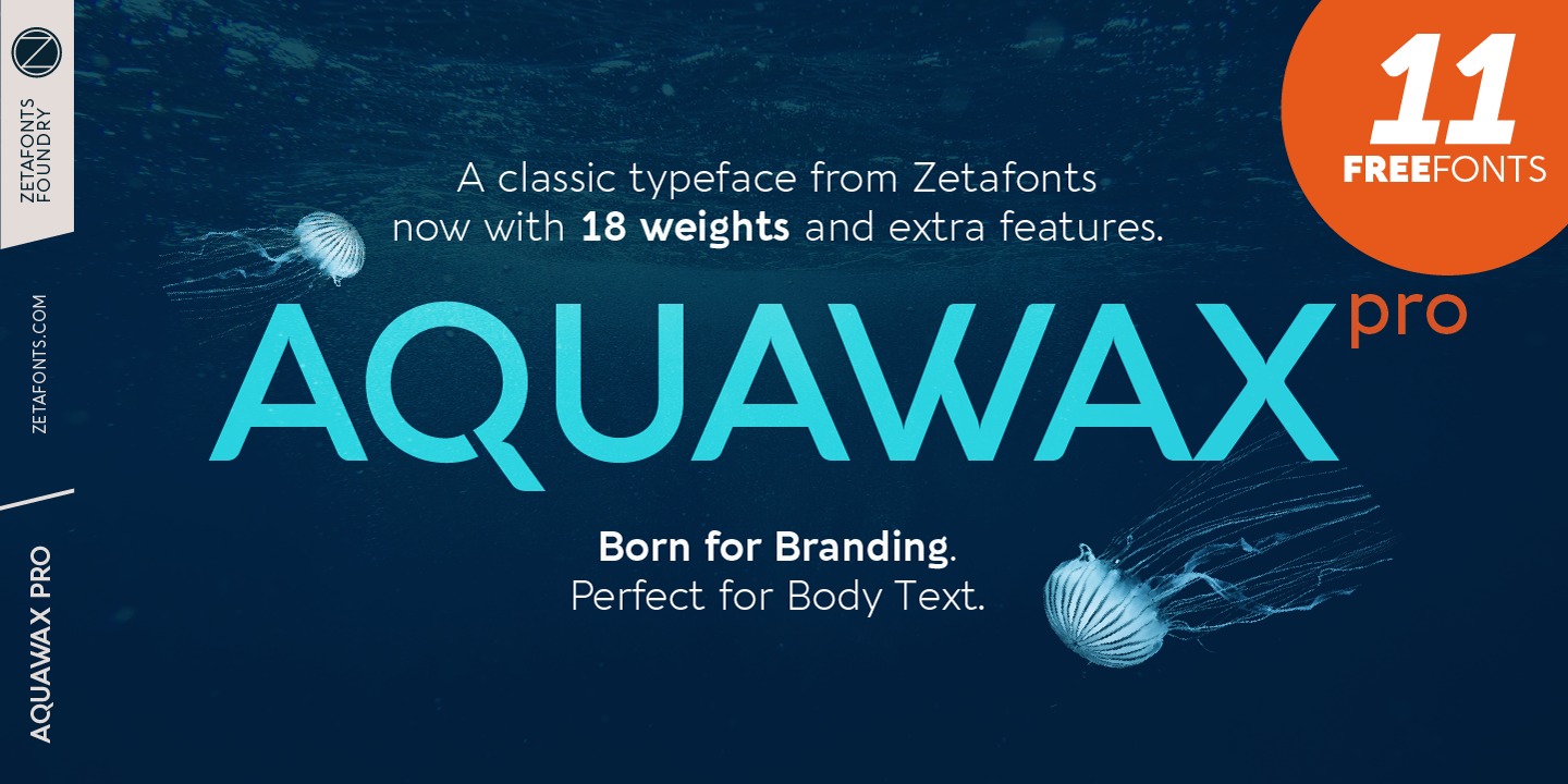 Ejemplo de fuente Aquawax Pro Thin Italic