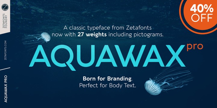 Ejemplo de fuente Aquawax Pro UltraBold Italic