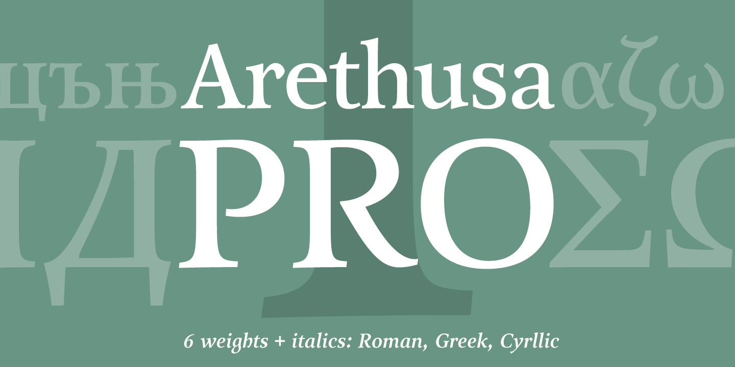 Ejemplo de fuente Arethusa Pro Book