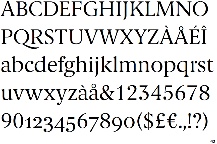 Ejemplo de fuente Berlingske Serif Regular