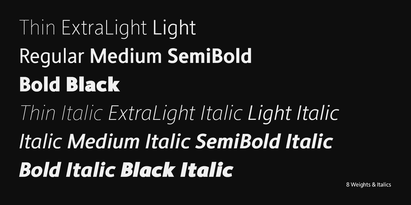 Ejemplo de fuente Conamore Extra Light Italic