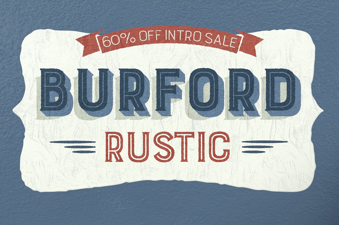 Ejemplo de fuente Burford Rustic Outline