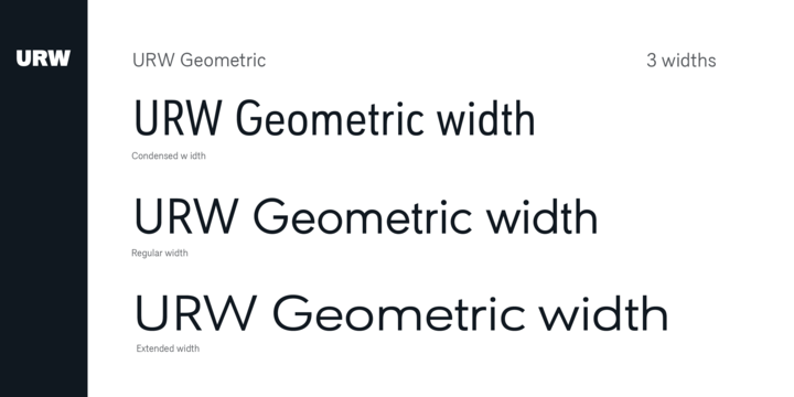 Ejemplo de fuente URW Geometric Thin Italic