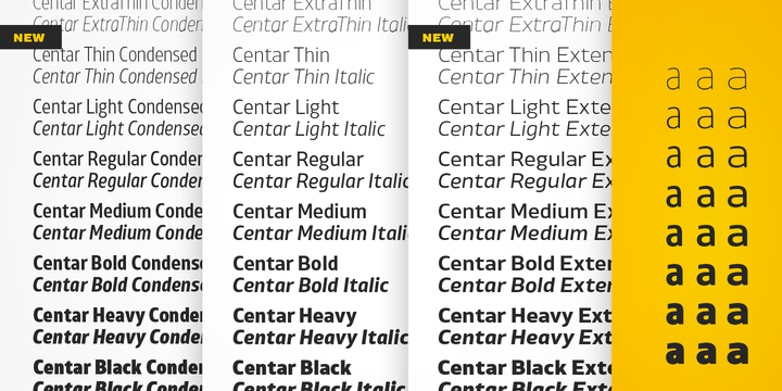 Ejemplo de fuente XXII Centar Black Italic