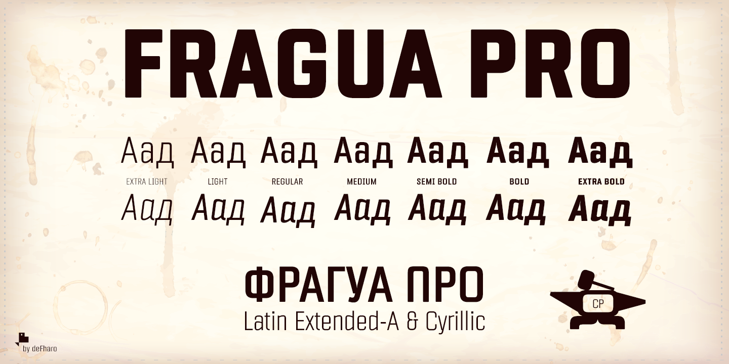Ejemplo de fuente Fragua Pro Extra Bold Italic