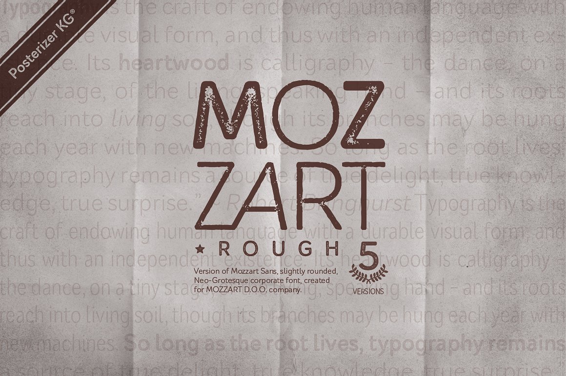 Ejemplo de fuente Mozzart Rough Bold Condensed