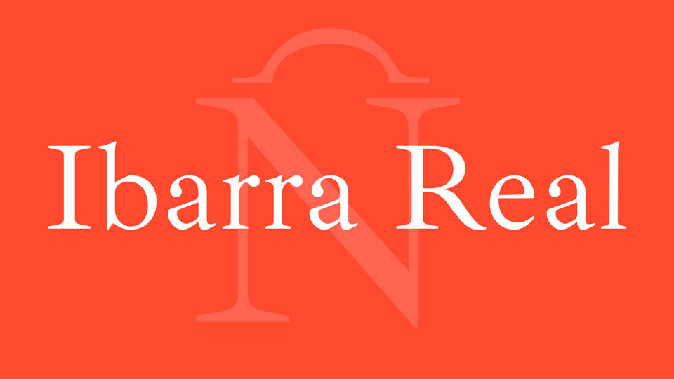 Ejemplo de fuente Ibarra Real Nova Bold Italic