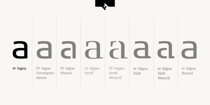 Ejemplo de fuente FF Signa Medium Italic