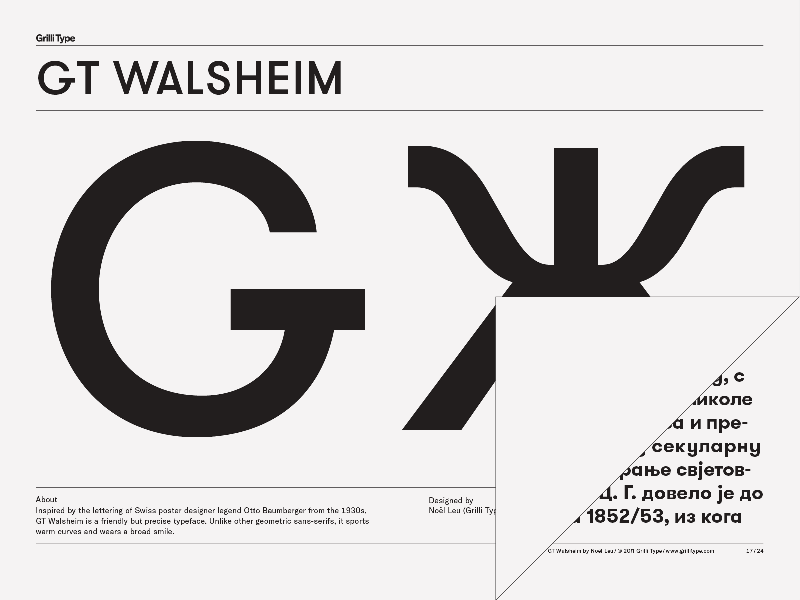 Ejemplo de fuente GT Walsheim Pro Condensed Bold Oblique