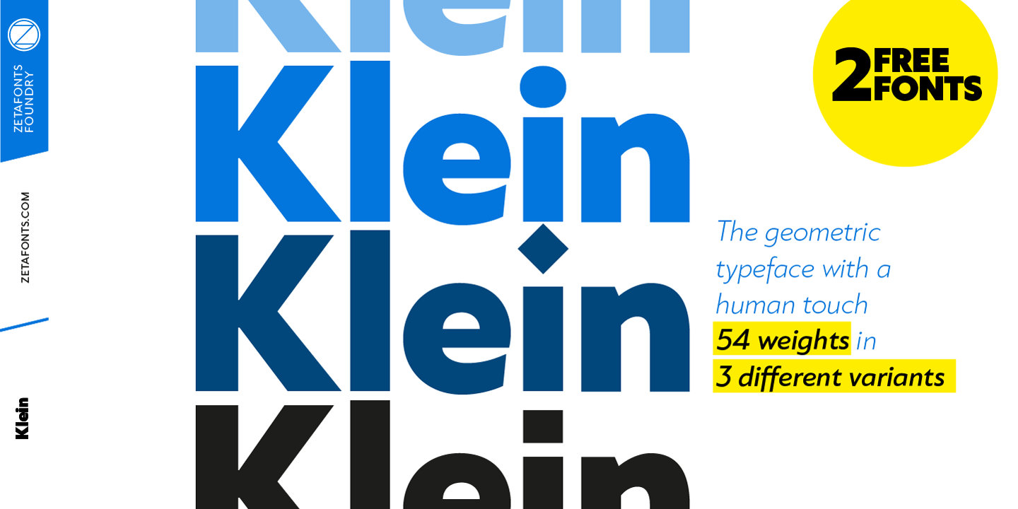 Ejemplo de fuente Klein Medium Italic