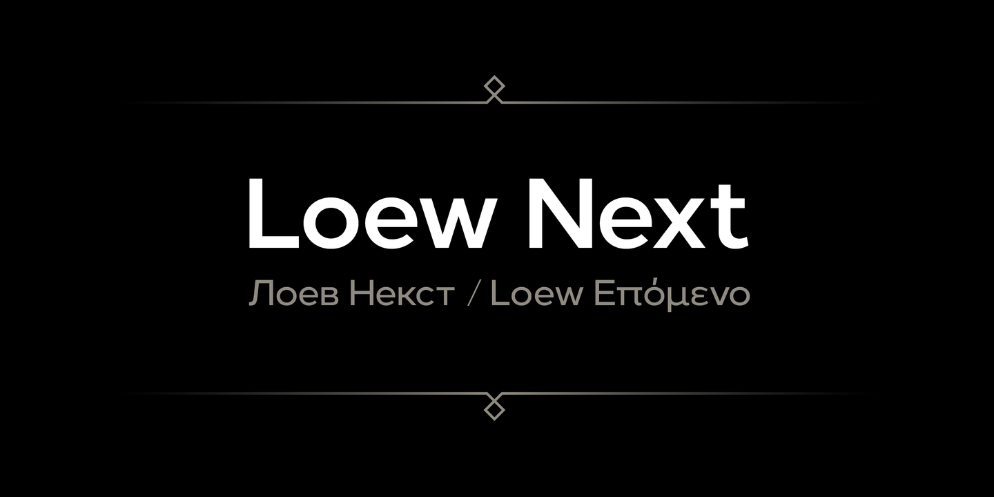 Ejemplo de fuente Loew Next Thin Italic