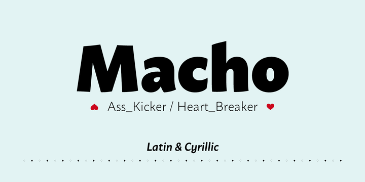 Ejemplo de fuente Macho Bold Italic