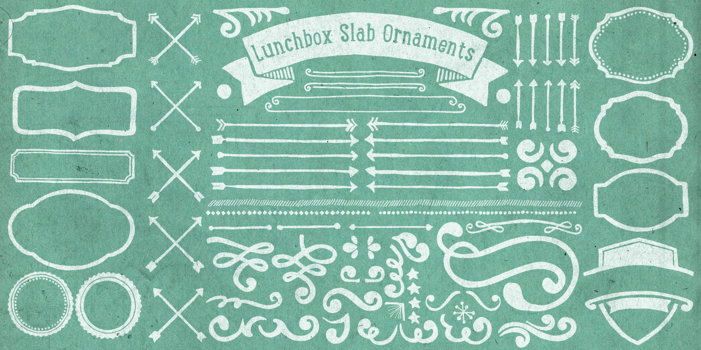 Ejemplo de fuente LunchBox Slab Ornaments