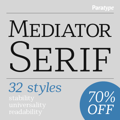 Ejemplo de fuente Mediator Serif Extra Bold
