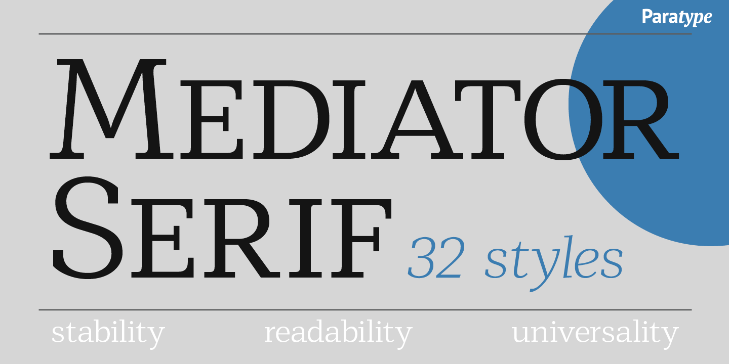 Ejemplo de fuente Mediator Serif Regular