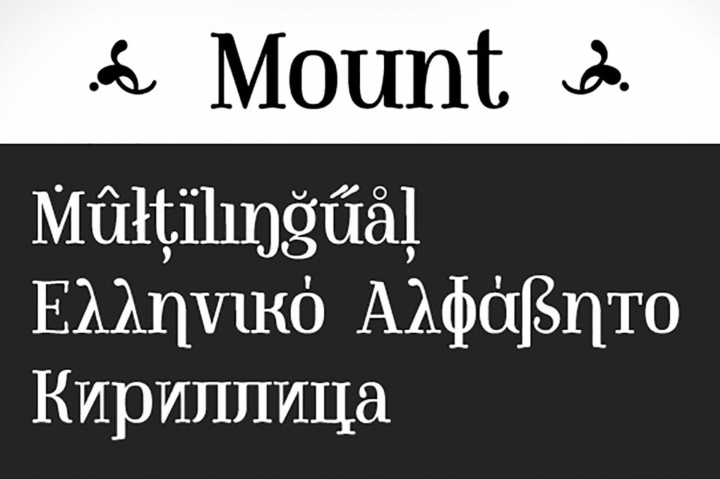 Ejemplo de fuente Mount Italic