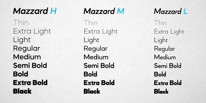 Ejemplo de fuente Mazzard H Thin Italic