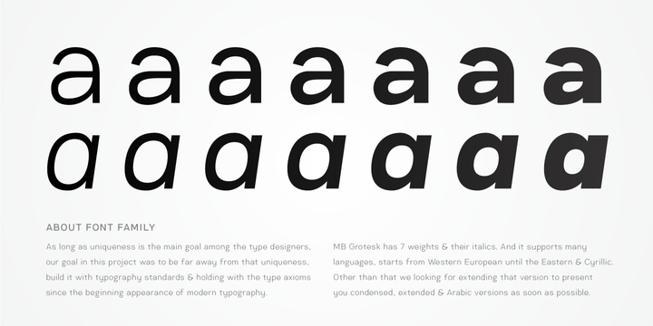 Ejemplo de fuente MB Grotesk Bold Italic