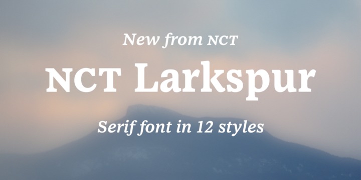 Ejemplo de fuente NCT Larkspur ExtraBold Italic
