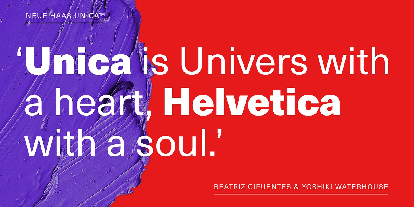 Ejemplo de fuente Neue Haas Unica Bold