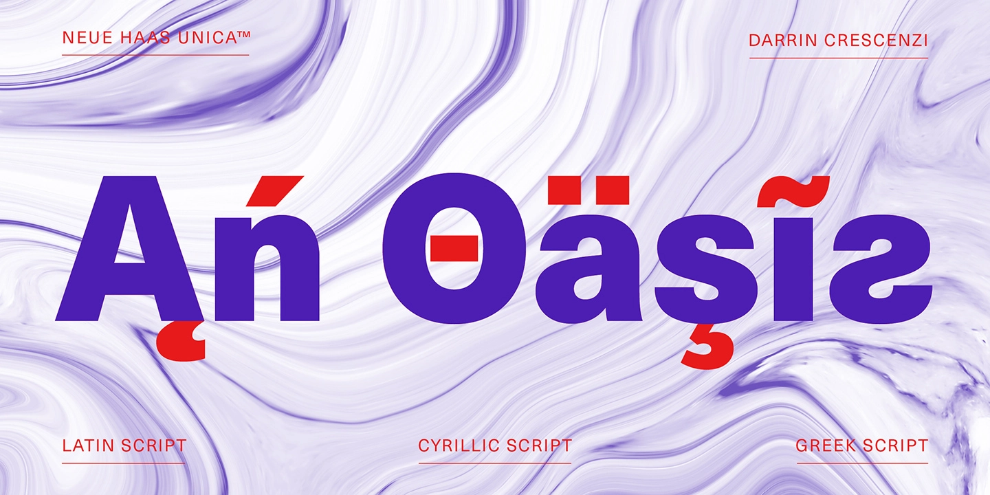 Ejemplo de fuente Neue Haas Unica Regular