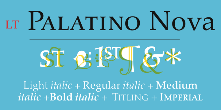 Ejemplo de fuente Palatino Nova Italic