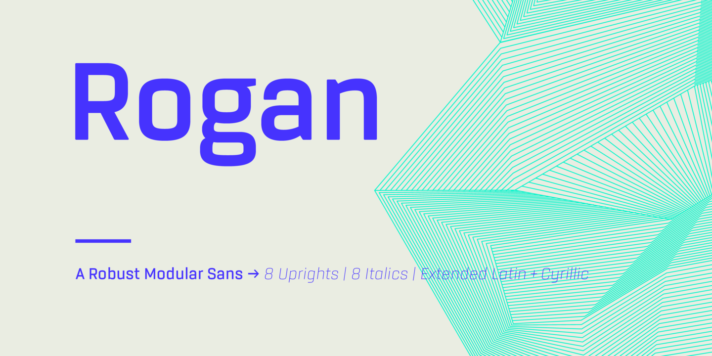 Ejemplo de fuente Rogan ExtraLight Italic