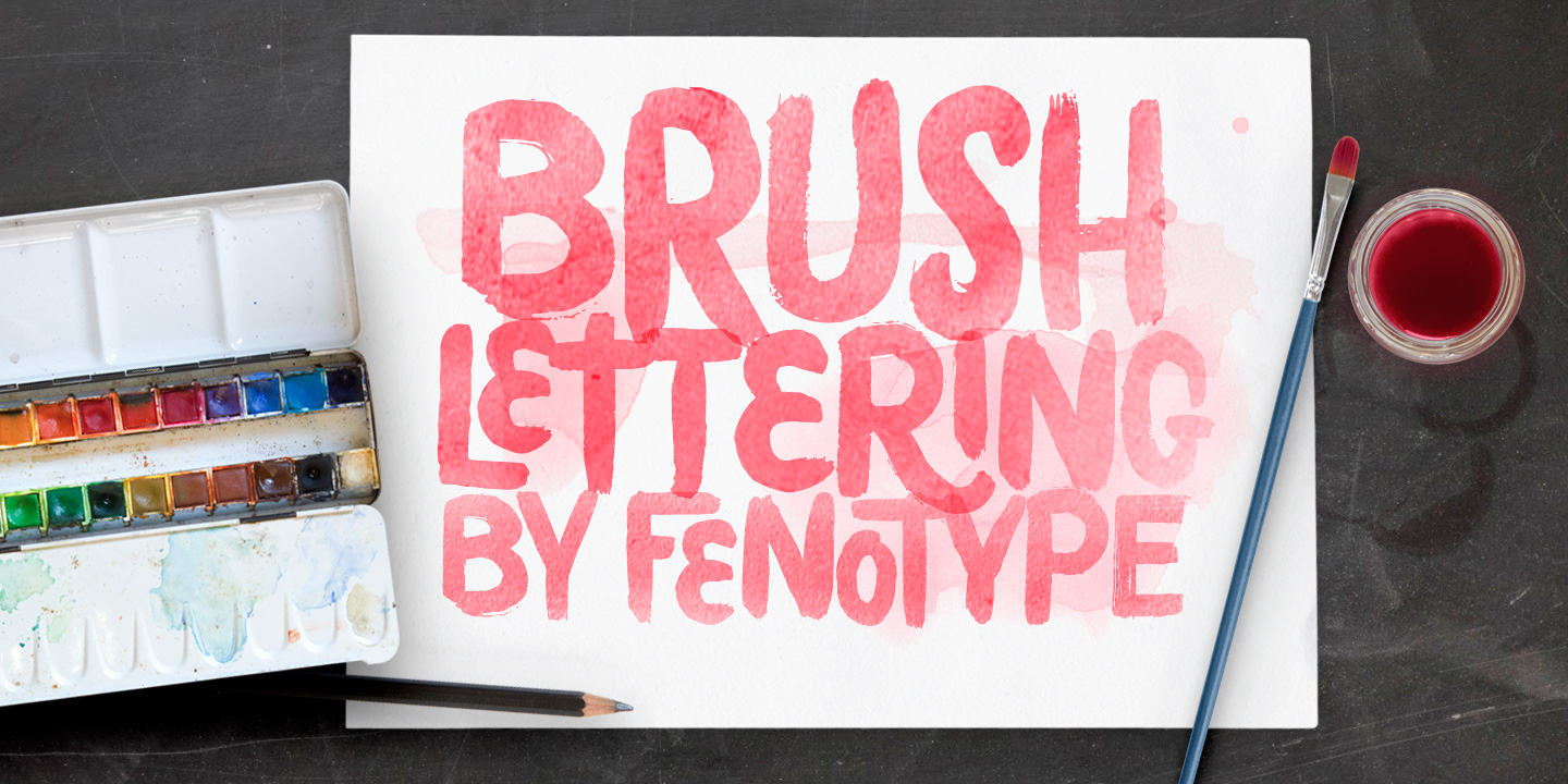 Ejemplo de fuente Poster Brush Brush Slanted