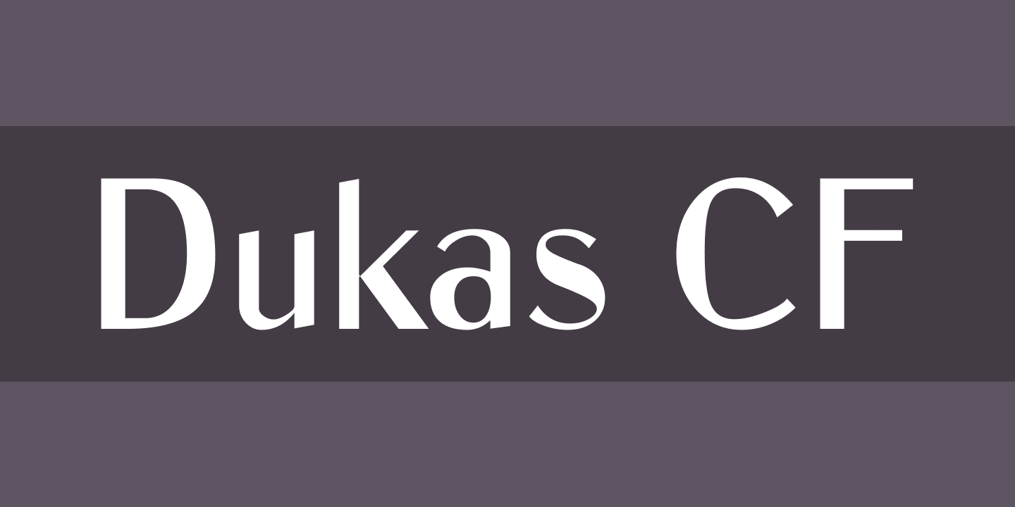Ejemplo de fuente Dukas CF Bold Regular