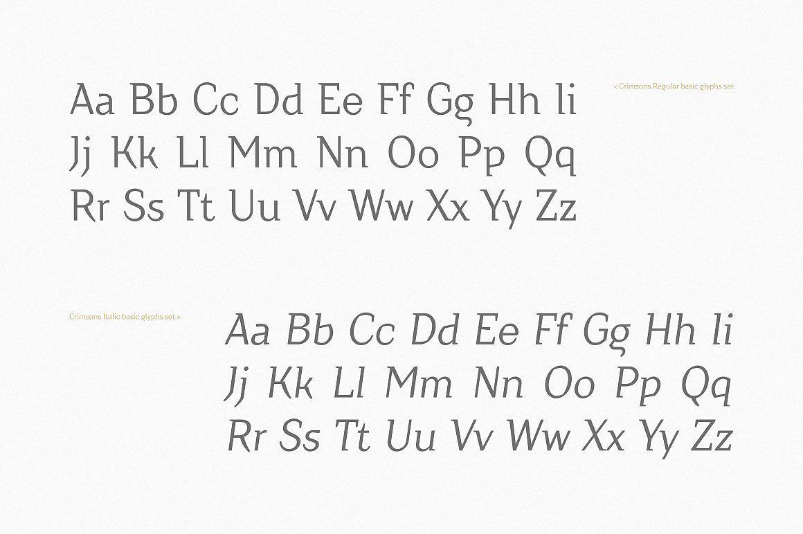 Ejemplo de fuente Crimsons Italic