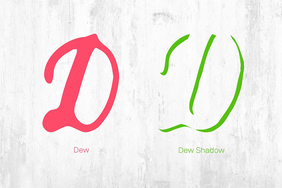 Ejemplo de fuente Compotes Dew Dew Slim Shadow