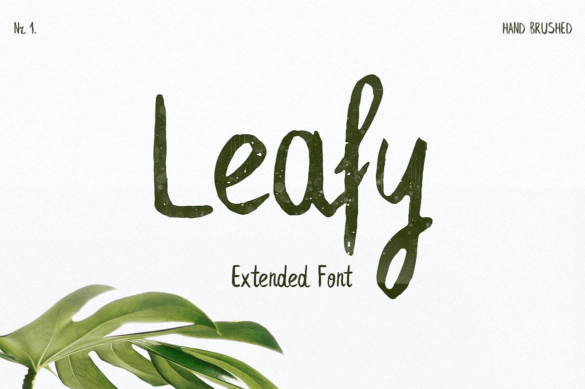 Ejemplo de fuente Leafy Extended