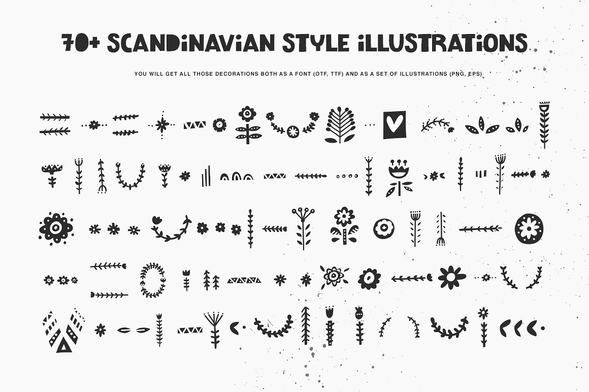 Ejemplo de fuente Scandinavian Symbols
