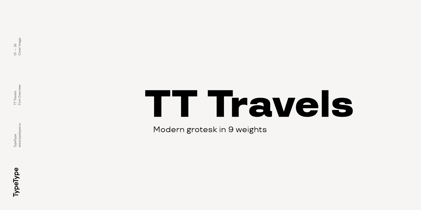 Ejemplo de fuente TT Travels Extra Bold Italic
