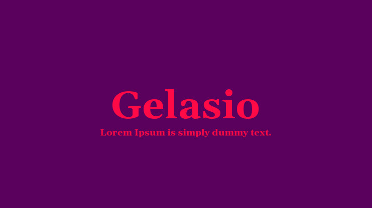 Ejemplo de fuente Gelasio Italic