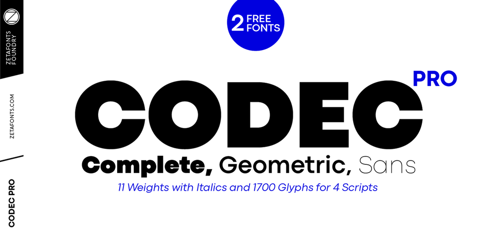 Ejemplo de fuente Codec Pro Fat Italic