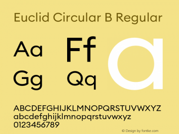 Ejemplo de fuente Euclid Circular B Italic