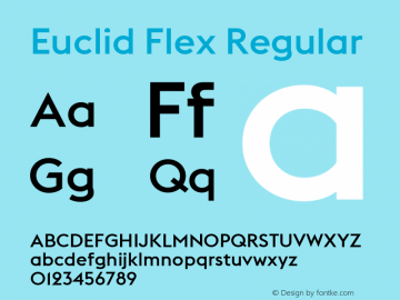Ejemplo de fuente Euclid Flex Ultra Light Italic