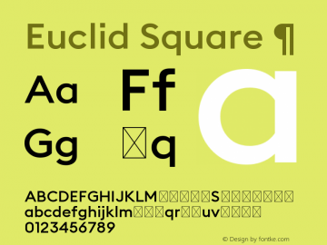 Ejemplo de fuente Euclid Square Light Italic