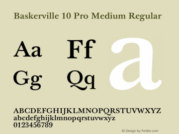 Ejemplo de fuente Baskerville 10 Pro Medium Italic