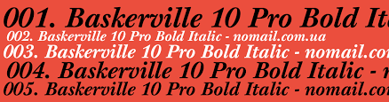 Ejemplo de fuente Baskerville 10 Pro 120 Italic