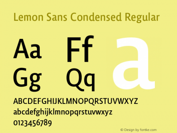 Ejemplo de fuente Lemon Sans Condensed Unicase Cond Regular
