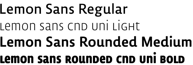 Ejemplo de fuente Lemon Sans Rounded Condensed Unicase Cond Thin