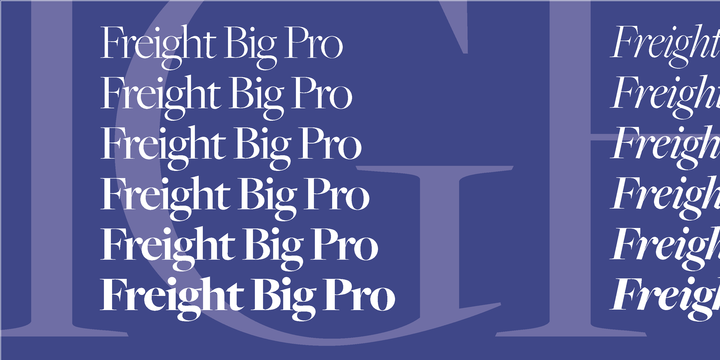 Ejemplo de fuente FreightBig Pro Semi Bold Italic