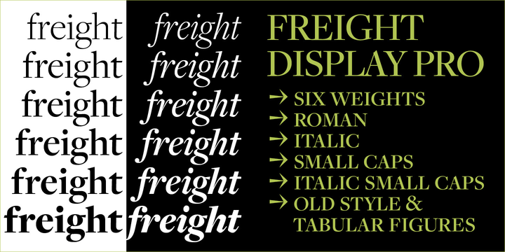 Ejemplo de fuente FreightDisp Pro Book Italic