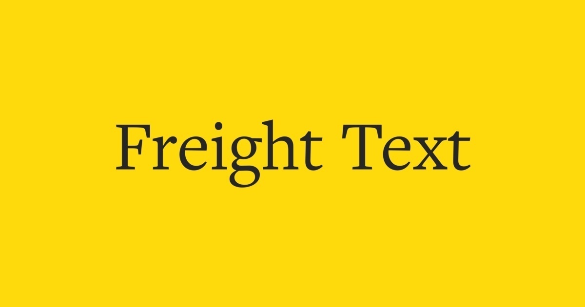 Ejemplo de fuente FreightText Book Italic